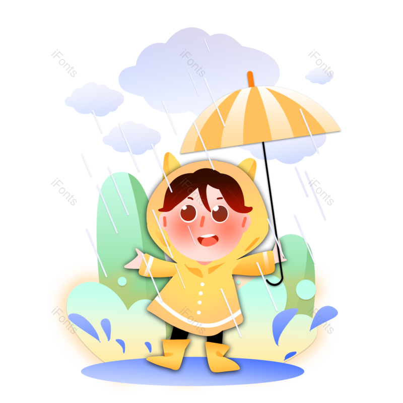 卡通图片,儿童元素,雨水PNG,雨滴免抠素材